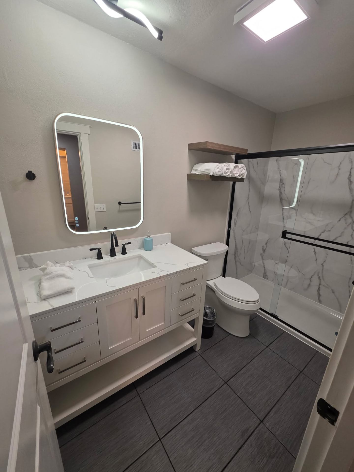 Completed bathroom remodel in Chelan WA by Garcia Home Renovations